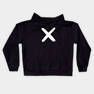 Diagonal Cross Plus Sign Monochrome Minimal Nordic X Kids Hoodie